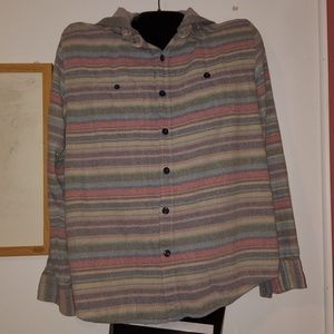 Modern Amusement Hooded Longsleeve Button Down